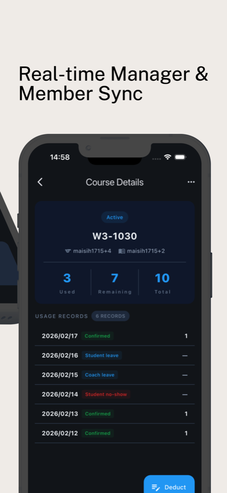 Course Kit manager and member sync screen